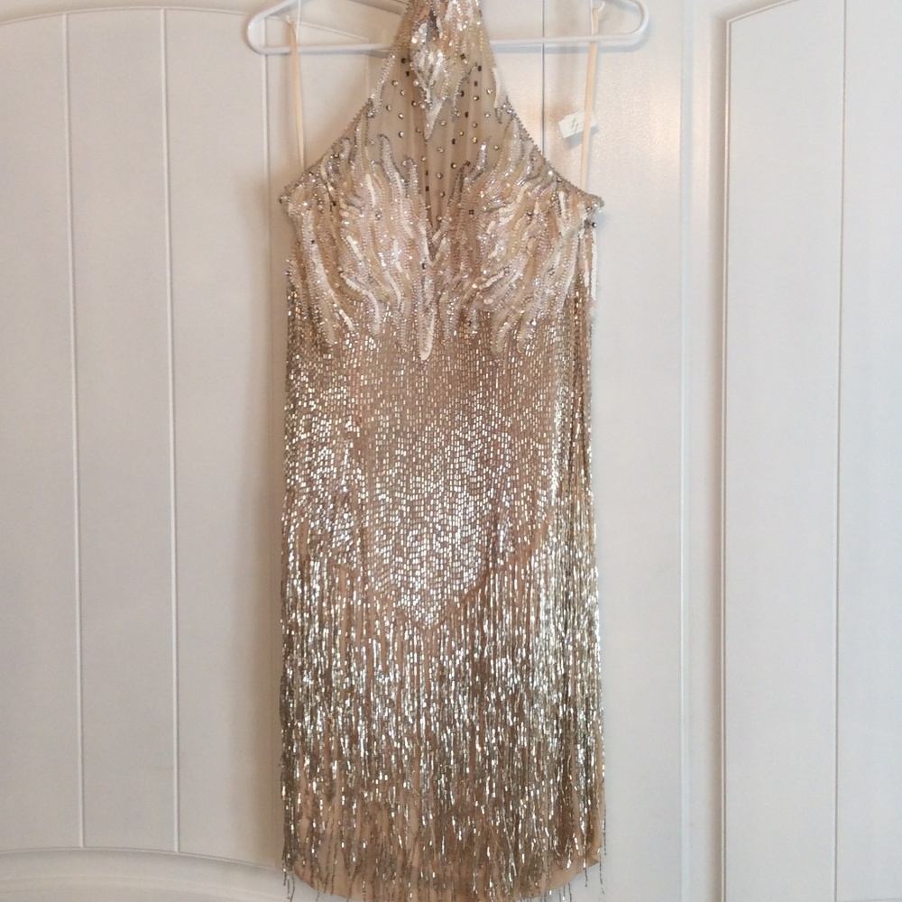 Gold Hand Beaded Dress
